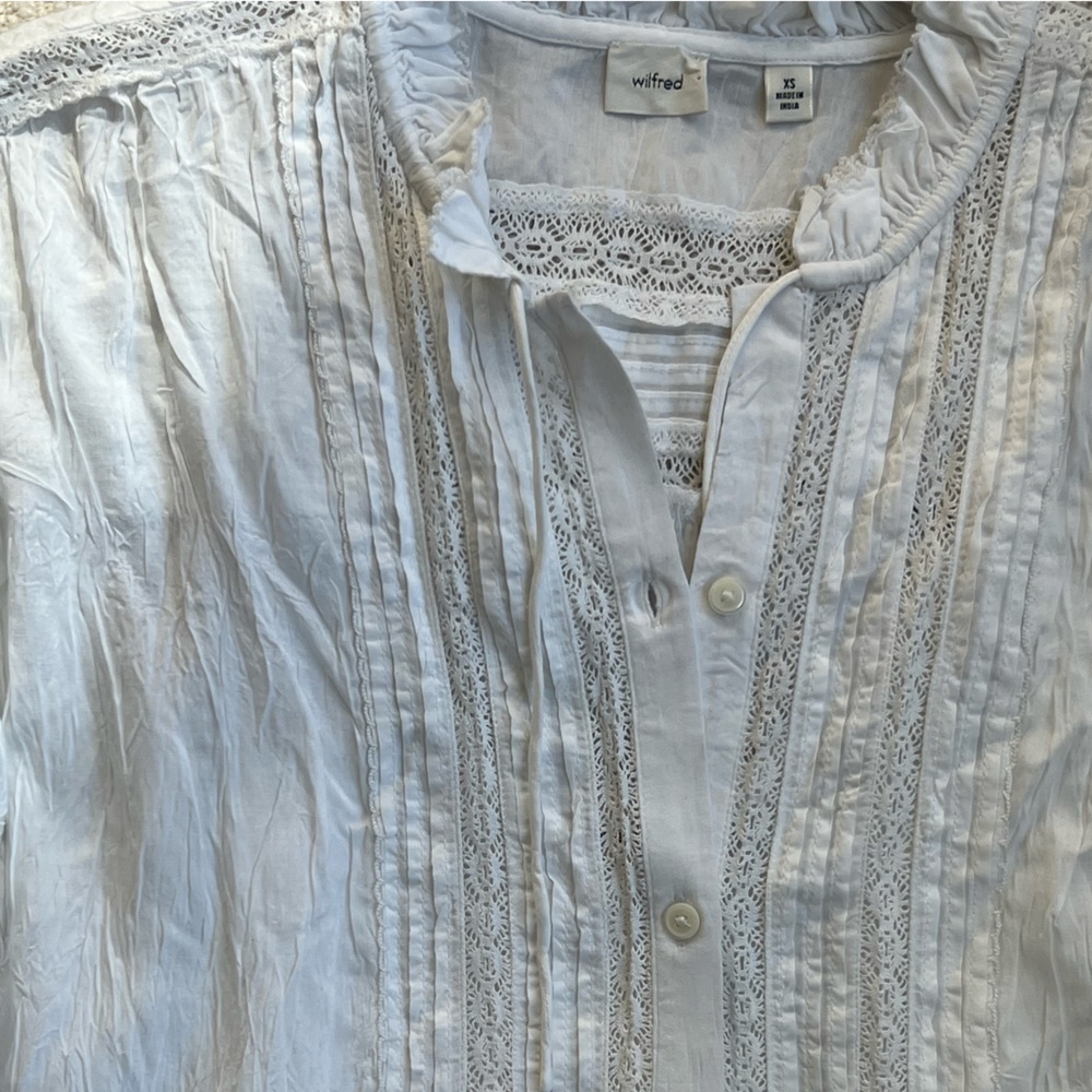 Wilfred Crinkle Mini Blouse Dress